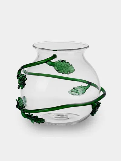 Casarialto Liana Hand-blown Glass Bud Vase (5in/13cm) In Green
