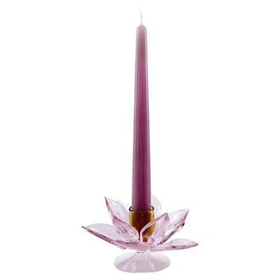Pre-owned Casarialto Lotus Pink Glass Candleholder By Summerill & Bishop