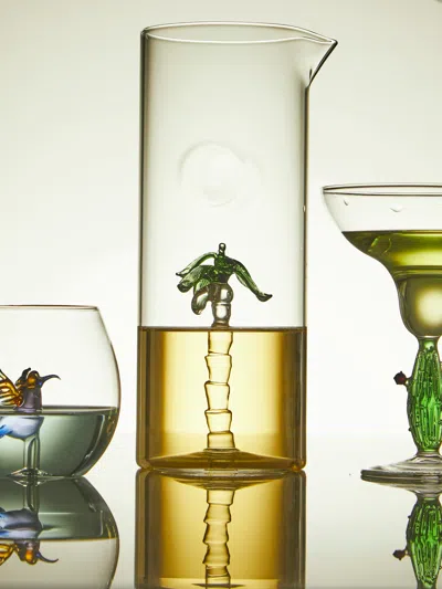 Casarialto Palm Tree Hand-blown Murano Glass Pitcher In Multi