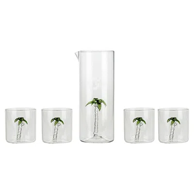 Pre-owned Casarialto Palma Set Of 4 Glasses And Pitcher In Gray