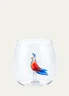 Casarialto Red Bird Round Glass In Multi
