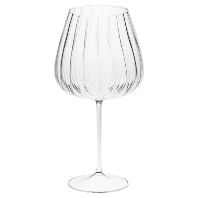 Pre-owned Casarialto Set Of 4 Millerighe Red Wine Glasses