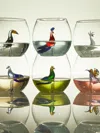 Casarialto Tropical Birds Hand-blown Murano Glass Tumblers (set Of 6)  Abask Gift Set