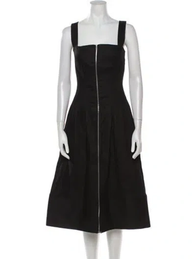 Pre-owned Casasola Linen Midi Length Dress W/ Tags In Black