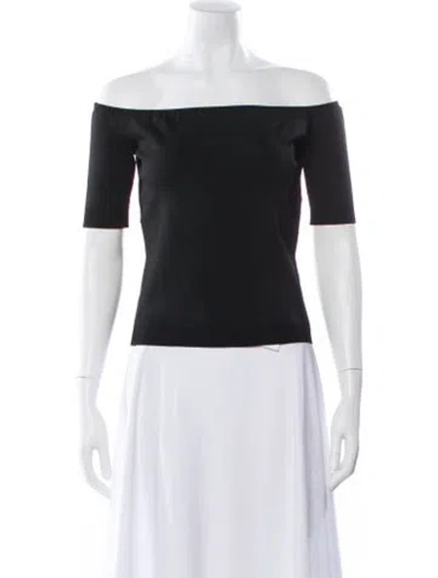 Pre-owned Casasola Off-the-shoulder Short Sleeve Top In Gray