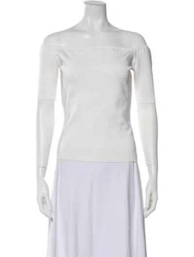 Pre-owned Casasola Off-the-shoulder Short Sleeve Top W/ Tags In White