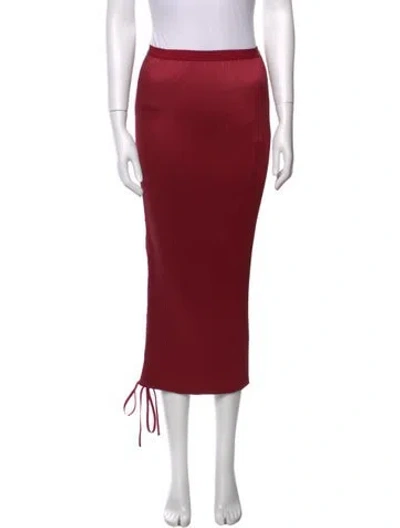 Pre-owned Casasola Pleated Accents Midi Length Skirt In Red