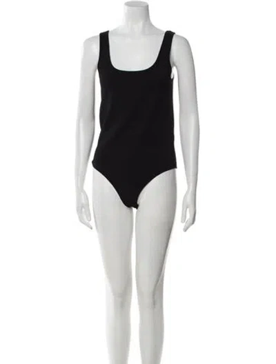 Pre-owned Casasola Scoop Neck Sleeveless Bodysuit W/ Tags In Black