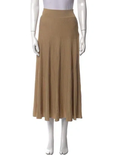 Pre-owned Casasola Silk Midi Length Skirt In Neutral