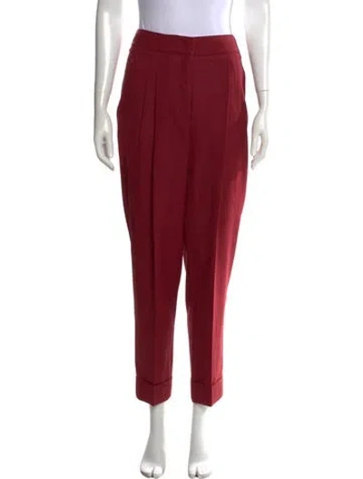 Pre-owned Casasola Virgin Wool Straight Leg Pants In Red