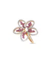 Casato 18k Yellow Gold 0.60ct Diamond And Sapphire Dainty Flower Ring 200504