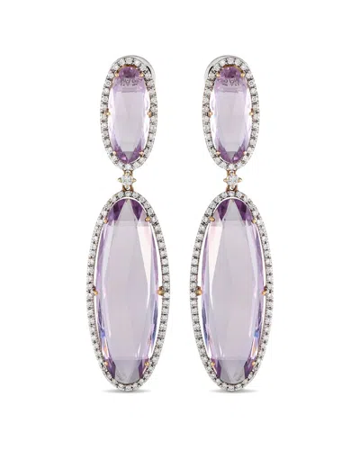 Casato 18k 1.75 Ct. Tw. Diamond & Amethyst Earrings In Metallic