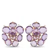 Casato 18k Rose Gold 0.28ct Diamond And Amethyst Earrings 200533 In Pink