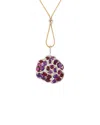 Casato 18k Rose Gold 1.57ct Diamond, Amethyst, And Rhodolite Pendant Necklace 200494