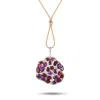Casato 18k Rose Gold 1.57ct Diamond, Amethyst, And Rhodolite Pendant Necklace 200494 In Gold