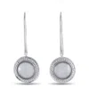 Casato 18k White Gold 0.65ct Diamond And Chalcedony Drop Earrings 200480 In Silver