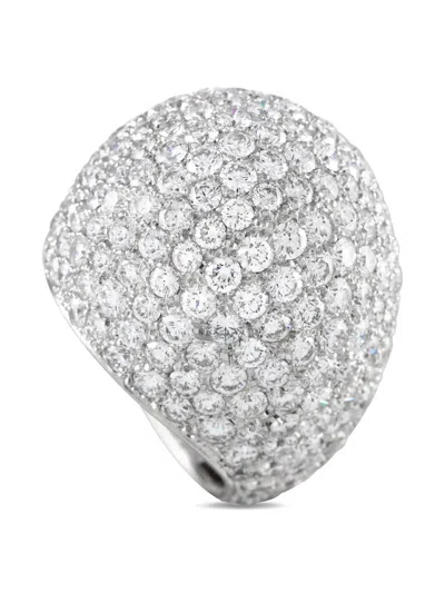 Pre-owned Casato 18k White Gold Dome Diamond Ring In Silver