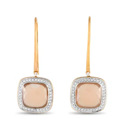 Casato 18k Yellow Gold Diamond And Chalcedony Drop Earrings 200474