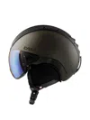 Casco Integrated-visor Snowmask Helmet In Black