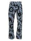 Casella Meyer Abstract-print Velvet Trousers In Blue