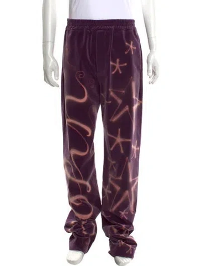 Pre-owned Casella Meyer Graphic Print Joggers W/ Tags In Purple