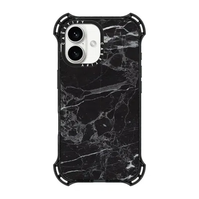 Casetify Iphone 16 Case Black Bounce Case Magsafe Compatible  Black Marble