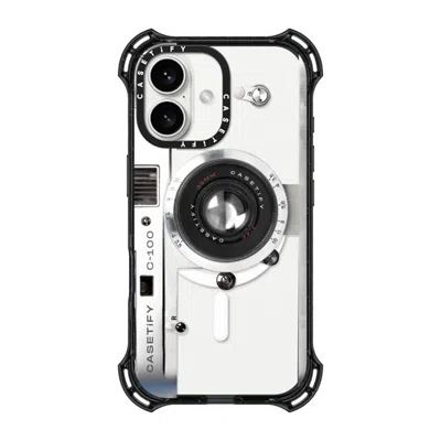 Casetify Iphone 16 Case Black Bounce Case Magsafe Compatible  Camera Case - Retro