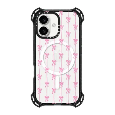 Casetify Iphone 16 Case Black Bounce Case Magsafe Compatible  Cottagecore Ballet Stripes
