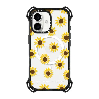 Casetify Iphone 16 Case Black Bounce Case Magsafe Compatible  Secret Sunflower