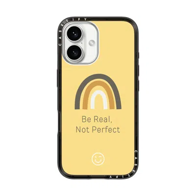 Casetify Iphone 16 Case Black Compact Case Magsafe Compatible  Be Real, Not Perfect  In Yellow
