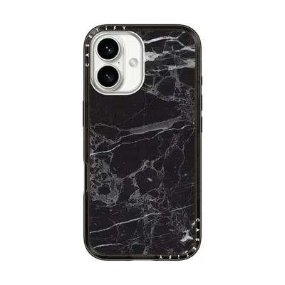 Casetify Iphone 16 Case Black Compact Case Magsafe Compatible  Black Marble