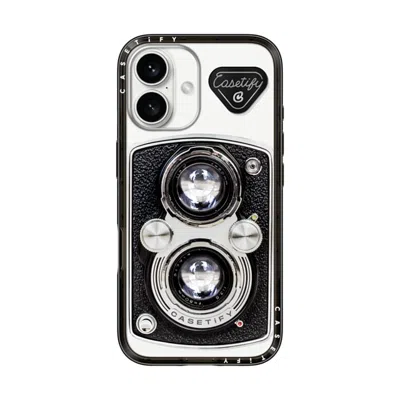 Casetify Iphone 16 Case Black Compact Case Magsafe Compatible  Camera Case - Vintage  In Pink