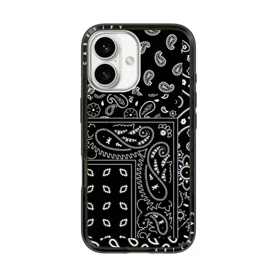 Casetify Iphone 16 Case Black Compact Case Magsafe Compatible  Paisley Case - Black