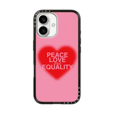 Casetify Iphone 16 Case Black Compact Case Magsafe Compatible  Peace Love And Equality