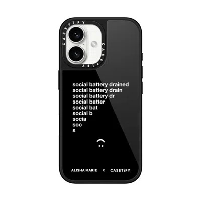 Casetify Iphone 16 Case Black Glaze Case Magsafe Compatible  Alisha Marie Social Battery Case