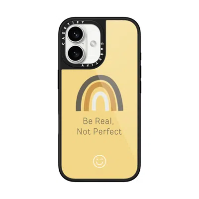 Casetify Iphone 16 Case Black Glaze Case Magsafe Compatible  Be Real, Not Perfect  In Yellow
