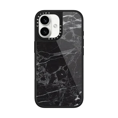 Casetify Iphone 16 Case Black Glaze Case Magsafe Compatible  Black Marble