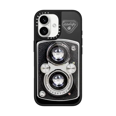 Casetify Iphone 16 Case Black Glaze Case Magsafe Compatible  Camera Case - Vintage  In Red