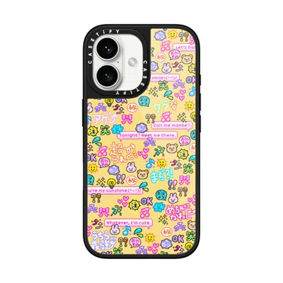 Casetify Iphone 16 Case Black Glaze Case Magsafe Compatible  Emoji Paradise