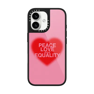 Casetify Iphone 16 Case Black Glaze Case Magsafe Compatible  Peace Love And Equality