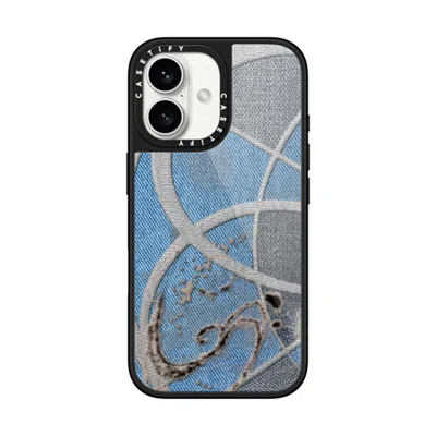 Casetify Iphone 16 Case Black Glaze Case Magsafe Compatible  Surrealism Cyber Denim