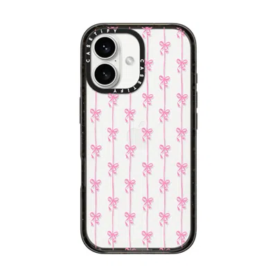 Casetify Iphone 16 Case Black Impact Case  Cottagecore Ballet Stripes