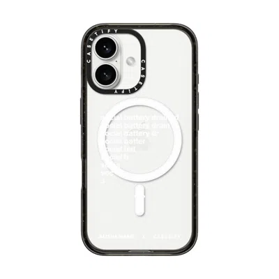Casetify Iphone 16 Case Black Impact Case Magsafe Compatible  Alisha Marie Social Battery Case