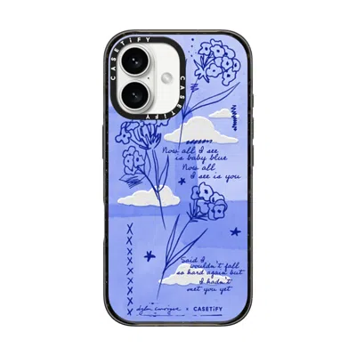 Casetify Iphone 16 Case Black Impact Case Magsafe Compatible  Baby Blue