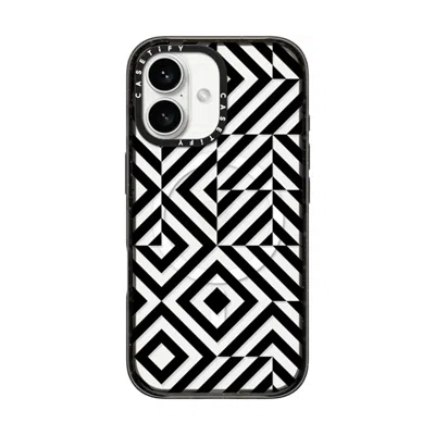 Casetify Iphone 16 Case Black Impact Case Magsafe Compatible  Block Diamond Case