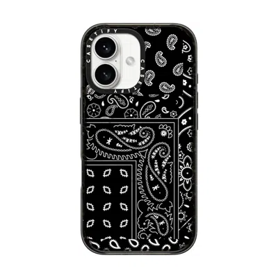 Casetify Iphone 16 Case Black Impact Case Magsafe Compatible  Paisley Case - Black