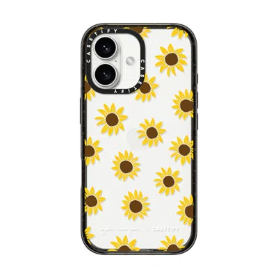 Casetify Iphone 16 Case Black Impact Case  Secret Sunflower
