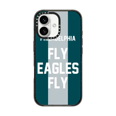 Casetify Iphone 16 Case Black Impact Case  Superbowl - Fly Eagles Fly