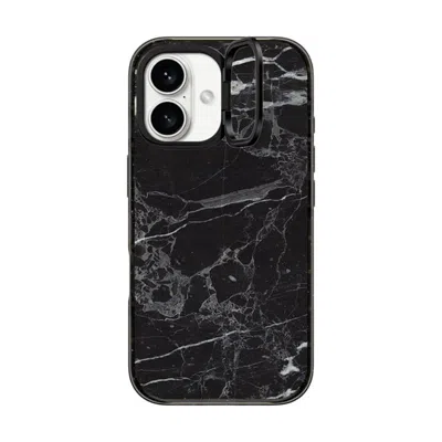 Casetify Iphone 16 Case Black Impact Ring Stand Case Magsafe Compatible  Black Marble
