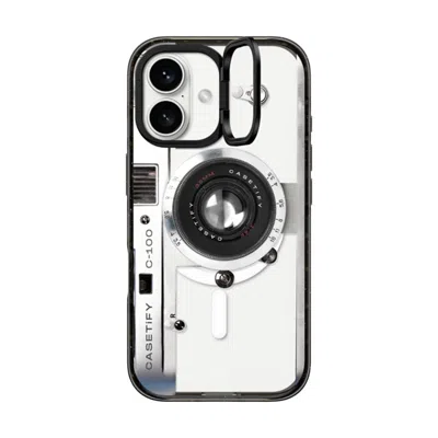 Casetify Iphone 16 Case Black Impact Ring Stand Case Magsafe Compatible  Camera Case - Retro